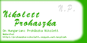 nikolett prohaszka business card